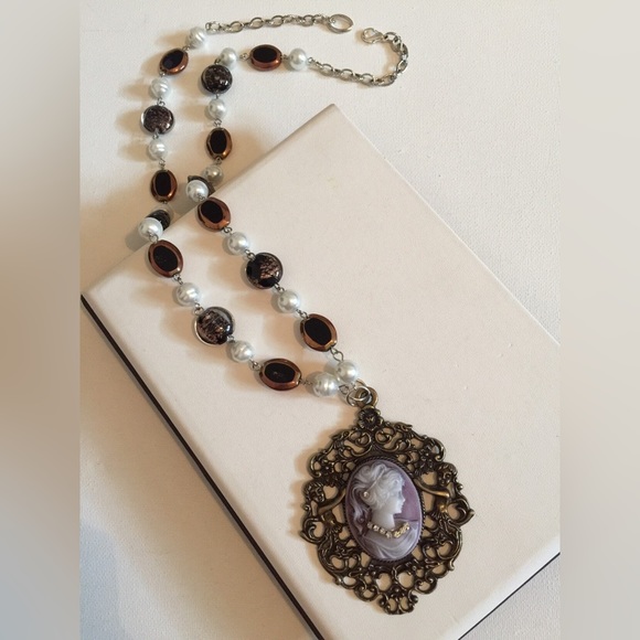 Mourano necklace with cameo (NEW) - Picture 4 of 6